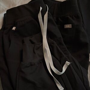 Figs joggers all black x2 pair size small